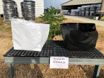 Poly grow bags on bench tops Poly grow bags on bench tops