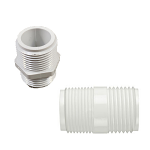 N-1 PVC Transition nipple from garden hose thread to pipe thread N-1 PVC Transition nipple from garden hose thread to pipe thread