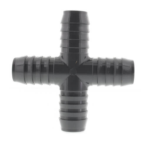 1420 3/4" Insert Cross - Barbed pvc fittings. 1420 3/4" Insert Cross - Barbed pvc fittings.