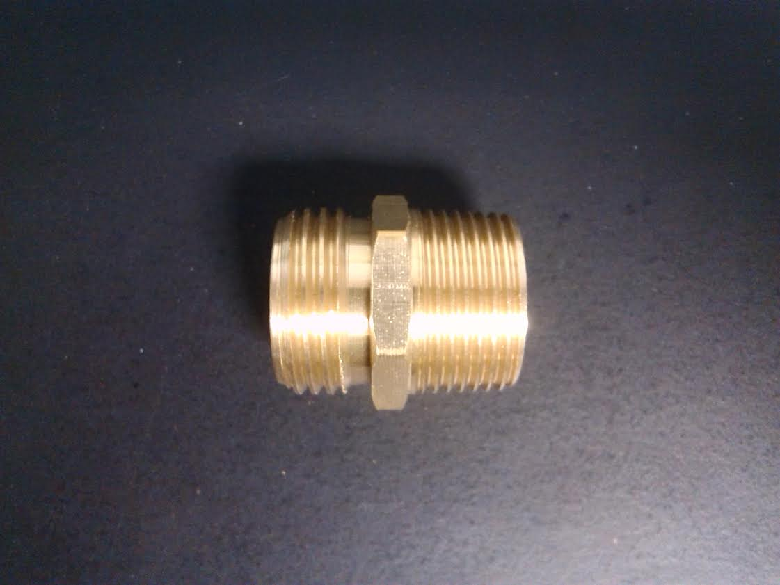 Brass 3/4in Male Pipe Hose Adapter x 3/4in Male Hose x 1/2 in #9412 53038 Brass 3/4in Male Pipe Hose Adapter x 3/4in Male Hose x 1/2 in #9412 53038