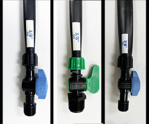Drip Tape Fittings with Pipe Threads and Valve.  #MA 1/2 BV-LS, MA 3/4 BV-LS, MA 1/2 BV-09-LS Drip Tape Fittings with Pipe Threads and Valve.  #MA 1/2 BV-LS, MA 3/4 BV-LS, MA 1/2 BV-09-LS