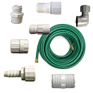 PVC Fittings connect to Faucet/Spigot for drip system.   Male and Female Hose Thread Fittings. #AP, #MHT, #N-1 PVC Fittings connect to Faucet/Spigot for drip system.   Male and Female Hose Thread Fittings. #AP, #MHT, #N-1
