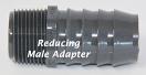 Reducing Male Adapter, Insert Barbed Gray PVC Fitting Reducing Male Adapter, Insert Barbed Gray PVC Fitting