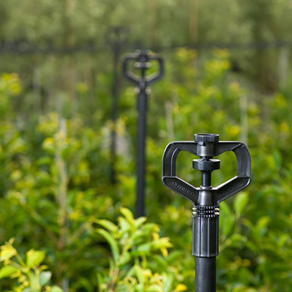 These Rotor Max robust and reliable “balanced spinner” sprinklers for use above and below plant foliage.